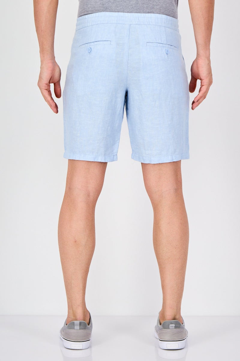 Celio Men Solid Basic Shorts, Light Blue - Image 2