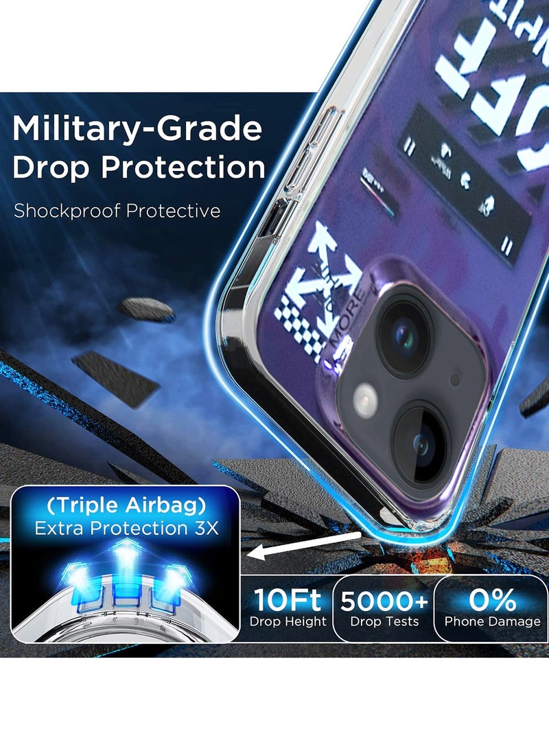 Wtech More Series Colorful Design Protective Case Cover For Apple iPhone 15 2023 Purple/Black - Image 2