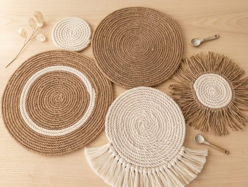 Boho Wall Decor Wall Hanging Rope Tassel Wall Decor Multi Size Round