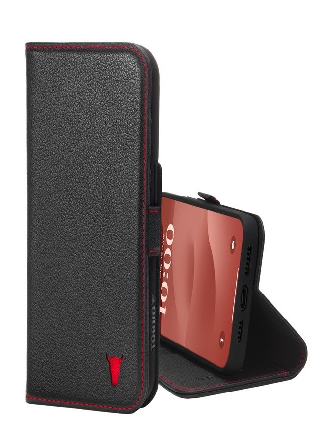 TORRO Case Compatible with iPhone 15 Pro Max - Genuine Leather Case with Stand Function and Card Slots (Compatible with Official MagSafe Chargers) - Tan - Image 1