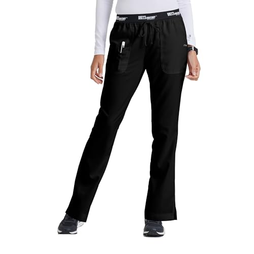 BARCO Grey’s Anatomy Classic Aubrey Scrub Pant for Women – Black, 3-Pocket Bottoms with Natural Stretch, Soil Release Fabric, and Super Soft Finish – Small, Regular Fit - Image 1