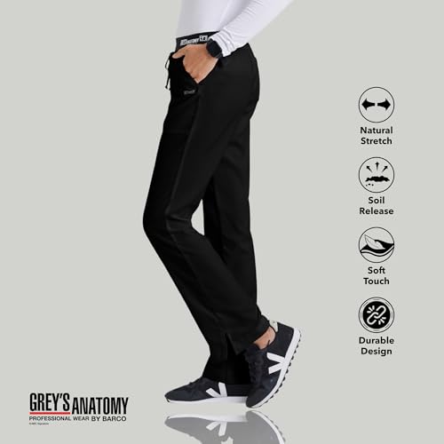 BARCO Grey’s Anatomy Classic Aubrey Scrub Pant for Women – Black, 3-Pocket Bottoms with Natural Stretch, Soil Release Fabric, and Super Soft Finish – Small, Regular Fit - Image 3