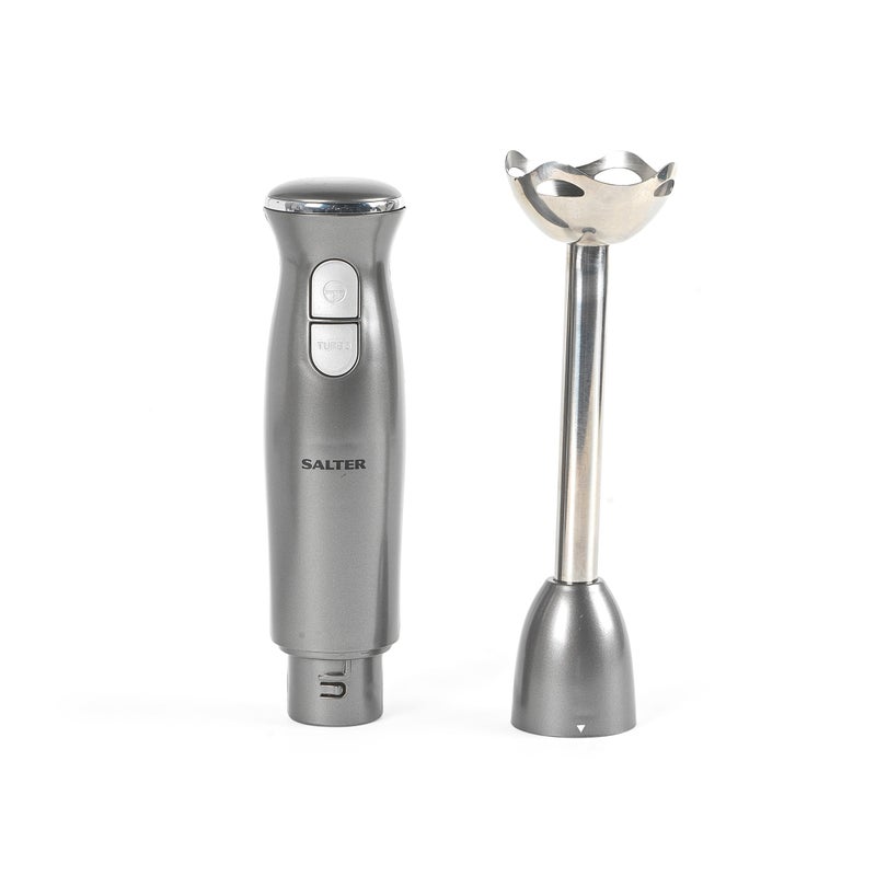 Salter EK4248GUNMETAL Cosmos Hand Blender 2 Speed Settings 400 W Detachable Stainless Steel Rod  Blades Ideal For Soups Smoothies  Sauces Gunmetal GreySilver