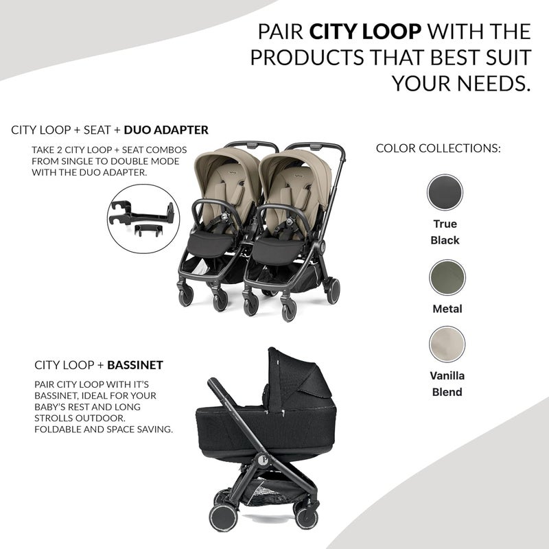 Peg Perego City Loop Infant Car Seat  Stroller Combo with Primo Viaggio Urban Mobility Car Seat  Compact Travel System from Infant to Toddler  Air Travel Friendly - Image 4