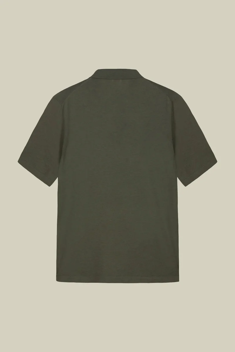 Doppelganger Green Men's 100% cotton knit polo shirt with Derby collar - Sage Green for Men | Best Price UAE