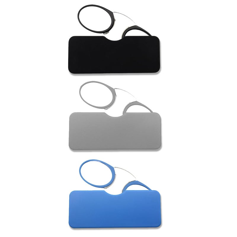 Covesato Mini Armless Reading Glasses For Men Women Slim Thin Clip On Nose Readers With Small Portable Case(3 Pairs 1.00) - Image 1