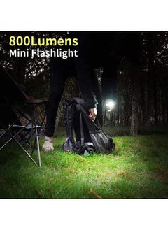 llwoo COB Small Flashlights Mini LED Light 800 Lumens Bright Mini Flashlight Rechargeable 4 Light Modes Portable Pocket Flashlight with Folding Bracket Magnet Base Bottle Opener for Camping Walking  - Image 5