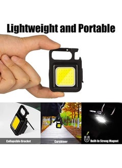 llwoo COB Small Flashlights Mini LED Light 800 Lumens Bright Mini Flashlight Rechargeable 4 Light Modes Portable Pocket Flashlight with Folding Bracket Magnet Base Bottle Opener for Camping Walking  - Image 4