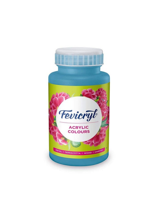 Fevicryl Acrylic Colour, Art and Craft Paint, DIY Paint, Rich Pigment, Non-Craking Paint for Canvas, Wood, Leather, Earthenware, Metal | Ideal for Artists | Sky Blue, 500ml - Image 1