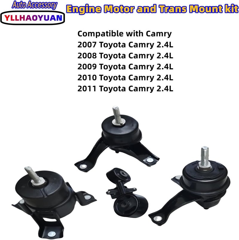 Yllhaoyuan مجموعة تثبيت محرك Yllhaoyuan - 4 قطع لسيارة تويوتا كامري 2.4L من 2007 إلى 2011 - Image 2
