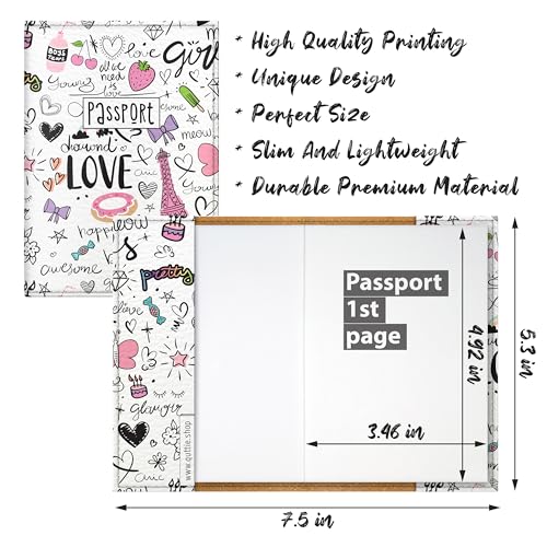 Quttie Passport Cover for Kids, Women and Men, Cute Travel Passport Holder (Paris Pattern) - Image 2