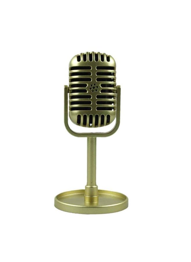 JANOU Retro Microphone Props Model Vintage Plastic Microphone Stage Table Decoration For Kids Party Favors (Gold)  - Image 1