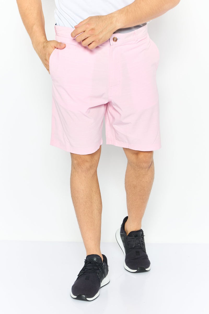 Tailorbyrd Men Sportswear Fit Golf Shorts, Light Pink - Image 1
