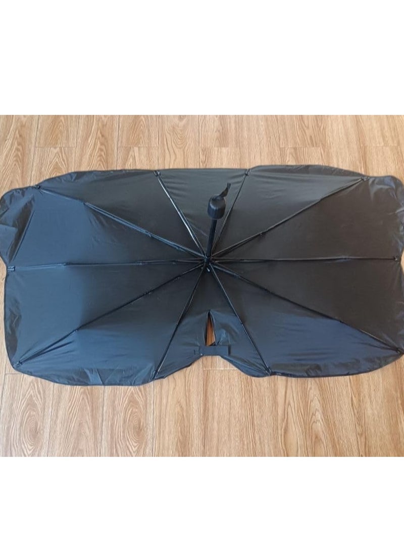 Generic 1Y Warranty ضمان سنة Car Windshield Sun Shade Umbrella, Foldable Front Window Sunshade Umbrella (140X80cm)  - Image 1