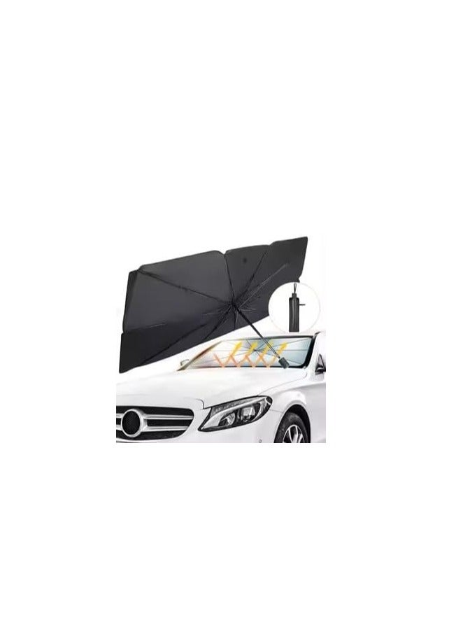 Generic 1Y Warranty ضمان سنة Car Windshield Sun Shade Umbrella, Foldable Front Window Sunshade Umbrella (140X80cm)  - Image 4