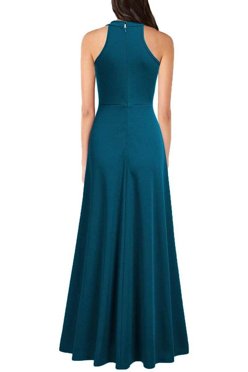 MUSHARE Women's Halter Neck Sexy Split Cocktail Party Maxi Long Formal Dress - Image 2