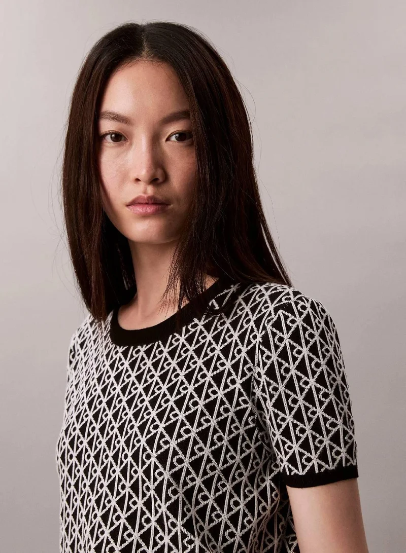 Calvin Klein Black Knit Cap Sleeve Baby Tee for Women | Best Price UAE