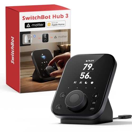 SwitchBot Hub 3 3rd Gen Smart Home Hub with 24 IPS Screen Knob Control WiFi Thermometer Hygrometer IR Remote MatterBluetooth 200m AlexaGoogleApple Home Compatible - Image 1