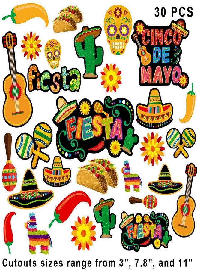 Fancy Land Let's Fiesta Cutouts Cinco De Mayo Festival Cut-Outs Mexican Party 30 Count - Image 2