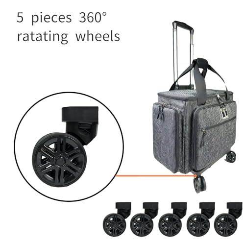BatlFrist Rolling Teacher Bag with Five 360-Degree Rotating Wheels,Teacher Tote Bag with Detachable Trolley and Fits for 15.6" Laptop (Black) - Image 2