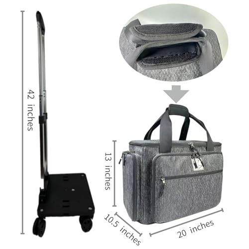 BatlFrist Rolling Teacher Bag with Five 360-Degree Rotating Wheels,Teacher Tote Bag with Detachable Trolley and Fits for 15.6" Laptop (Black) - Image 4