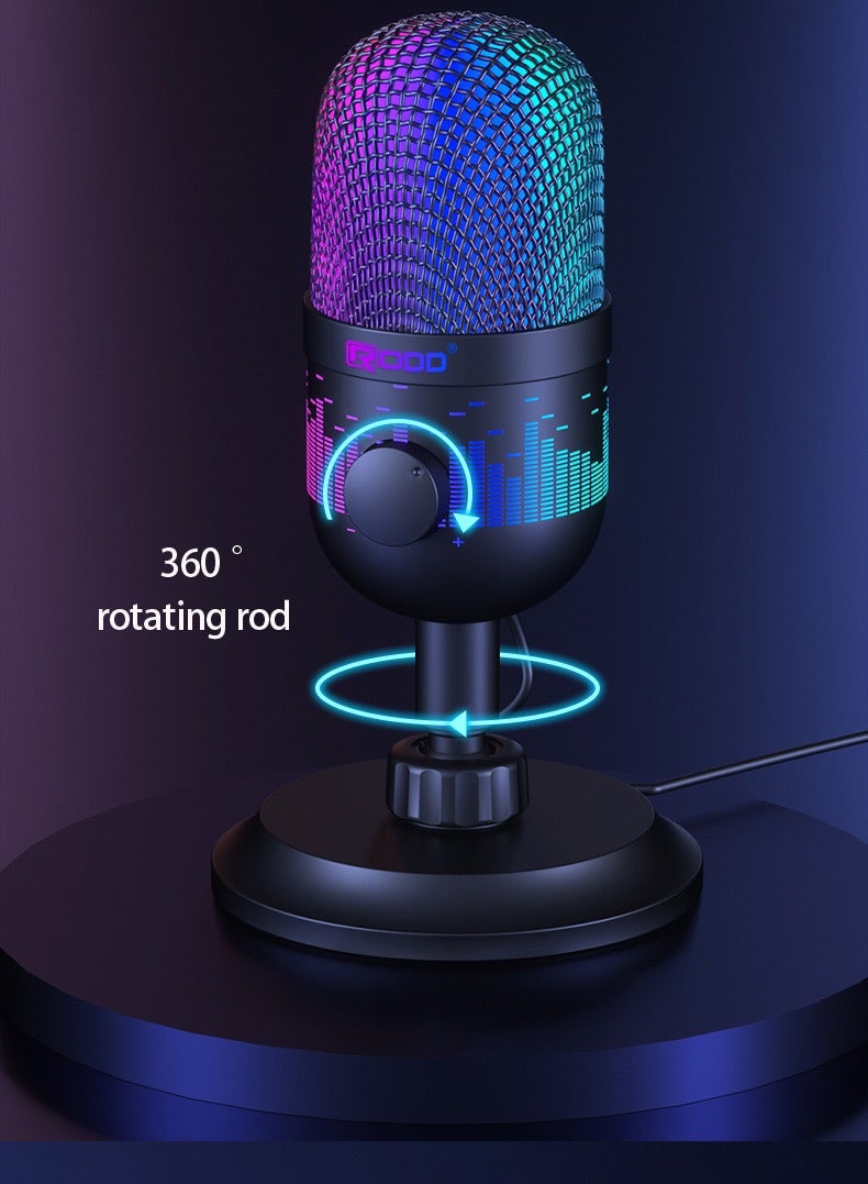 USB microphone, computer game, competitive player, live broadcast, RGB microphone  - Image 5
