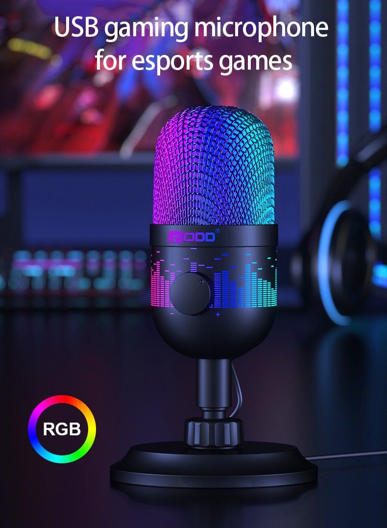 USB microphone, computer game, competitive player, live broadcast, RGB microphone  - Image 2