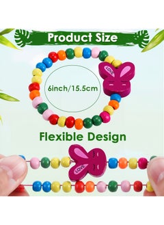 SARAOONT 12 Piece Colorful Beaded Bracelets for Kids Animal & Flower Theme Set, Perfect for Party Favors and Gifts  - Image 4