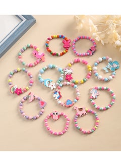 SARAOONT 12 Piece Colorful Beaded Bracelets for Kids Animal & Flower Theme Set, Perfect for Party Favors and Gifts  - Image 3