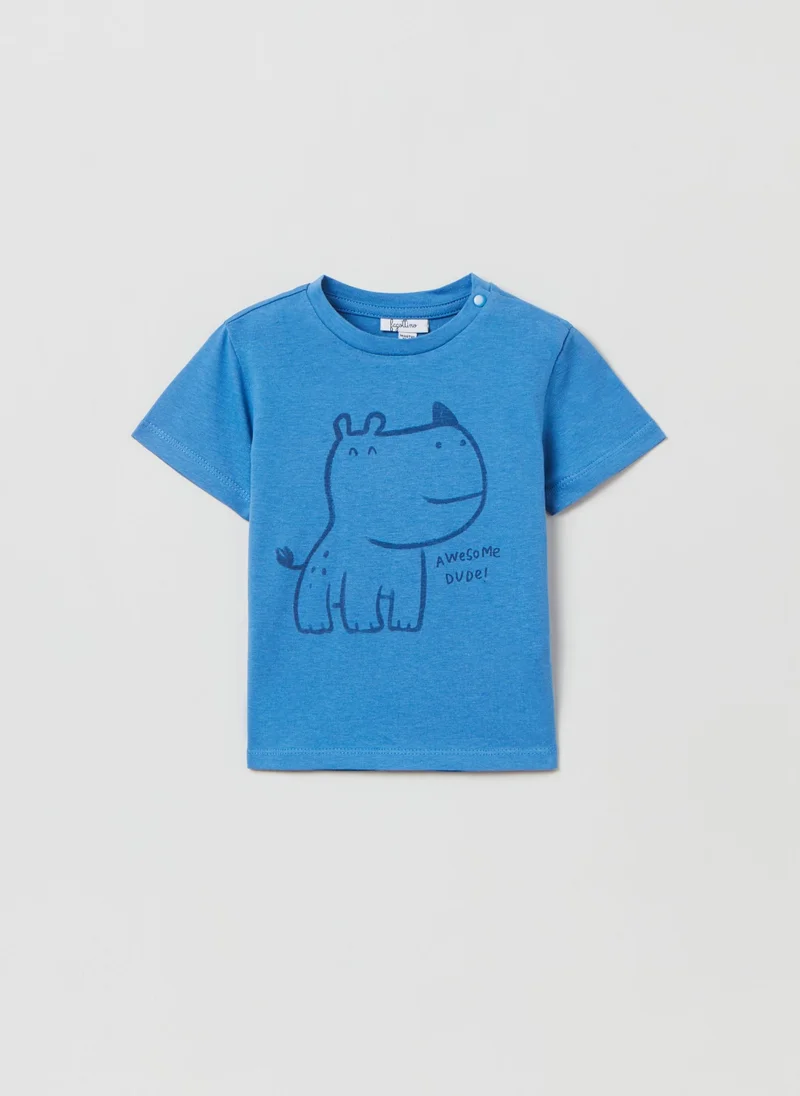 او في اس Cotton t-shirt with print