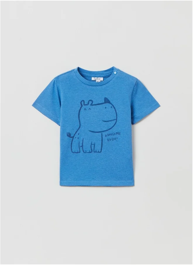 او في اس Cotton t-shirt with print