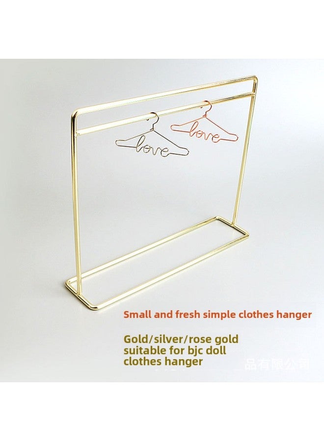 Hanging Plating Color Plating Creative Metal BJD Doll Hanger 3/6 Points Cotton Doll Mini Small Clothes Hanging-Height:120mm Rose Gold Belt Love  - Image 4