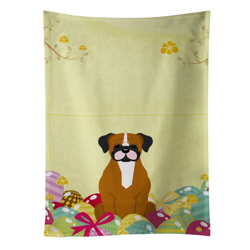 Caroline's Treasures ""Caroline's Treasures Easter Eggs Flashy Fawn Boxer Kitchen Towel  Multicolor  25"""" x 15""""""