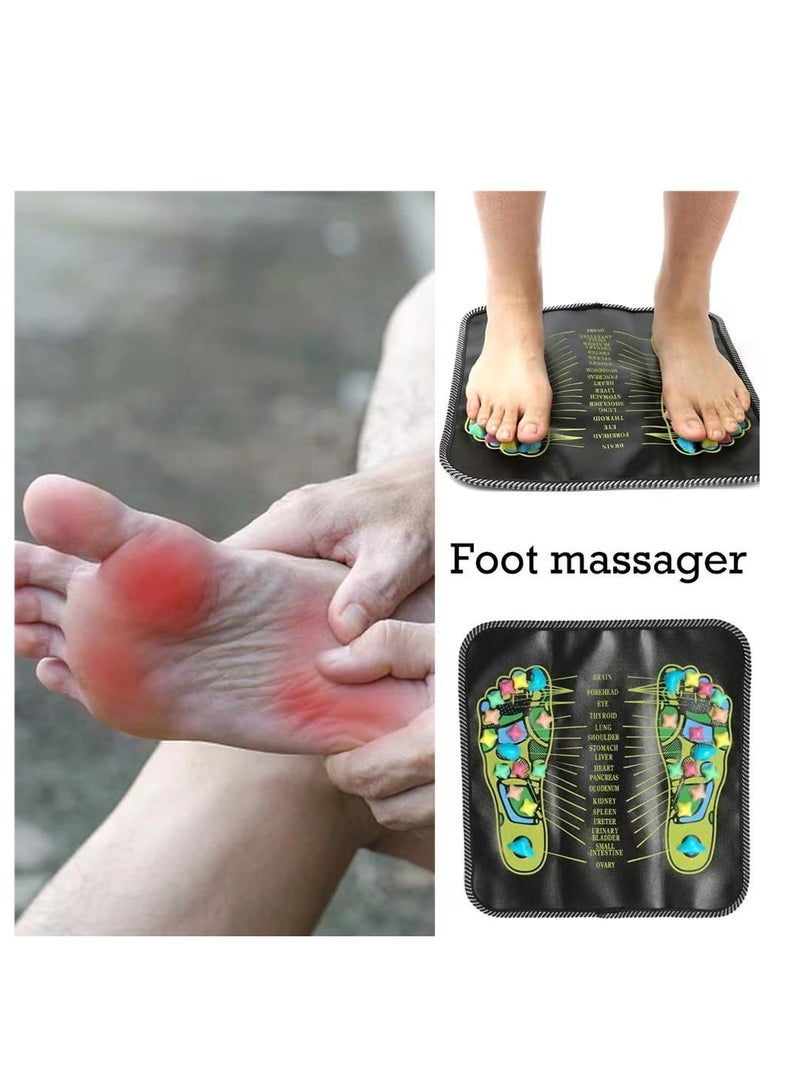 SYOSI Foot Massager Mat, Foot Massager Reflexology Walk Massage Mats Acupressure Foot Pad, Portable Massage Pad for Home Office Acupoint Mat for Blood Circulation Body Pain Relieve Relief, 13.8 Inch  - Image 5