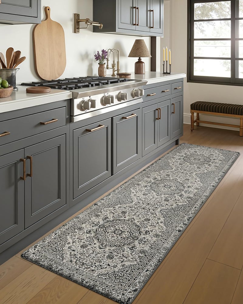 DEXI Kitchen Mats for Floor Cushioned, 23x86 Large Long Runner Rug Non Slip, Waterproof Soft Comfort Standing Padded Anti Fatigue Decorative, Brown Grey - Image 4