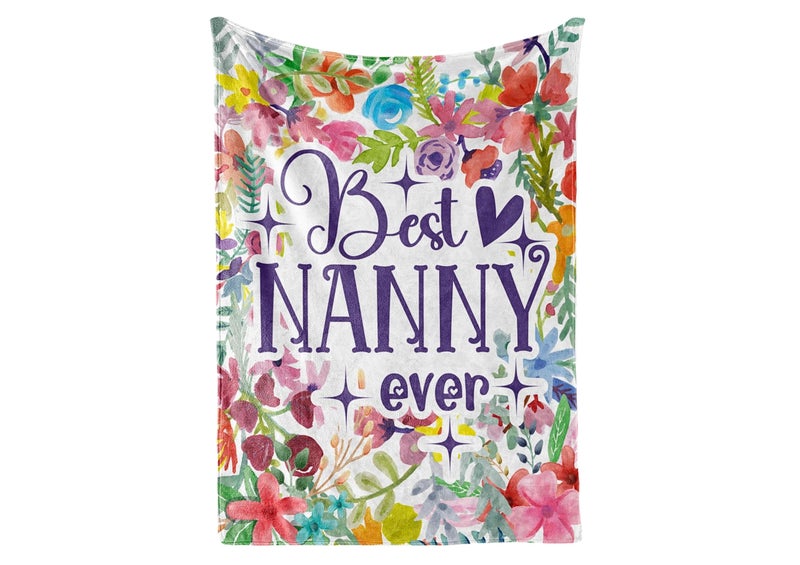 InnoBeta Nanny Gifts for Grandma Grandma Gifts for Nanny Flannel Throw Blankets on Mothers Day Christmas Birthday 50 x 65 Flowers