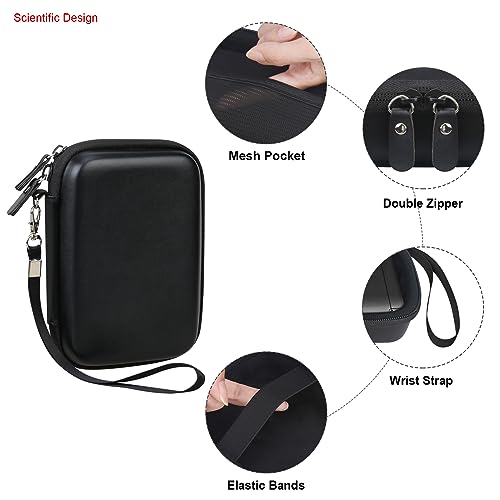 Elonbo Carrying Case for SUPVAN E10 Bluetooth Label Maker Machine, Portable Mini Thermal Label Printer Storage Holder, Wireless Small Handheld Sticker Maker Travel Bag, Pocket Fits Paper, Black - Image 4