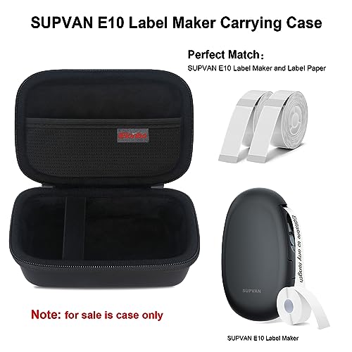 Elonbo Carrying Case for SUPVAN E10 Bluetooth Label Maker Machine, Portable Mini Thermal Label Printer Storage Holder, Wireless Small Handheld Sticker Maker Travel Bag, Pocket Fits Paper, Black - Image 2