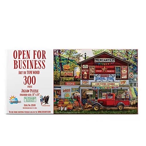 SUNSOUT INC  Open for Business  300 pc Jigsaw Puzzle by Artist Tom Wood  Finished Size 18 x 24  MPN 28508 - Image 1