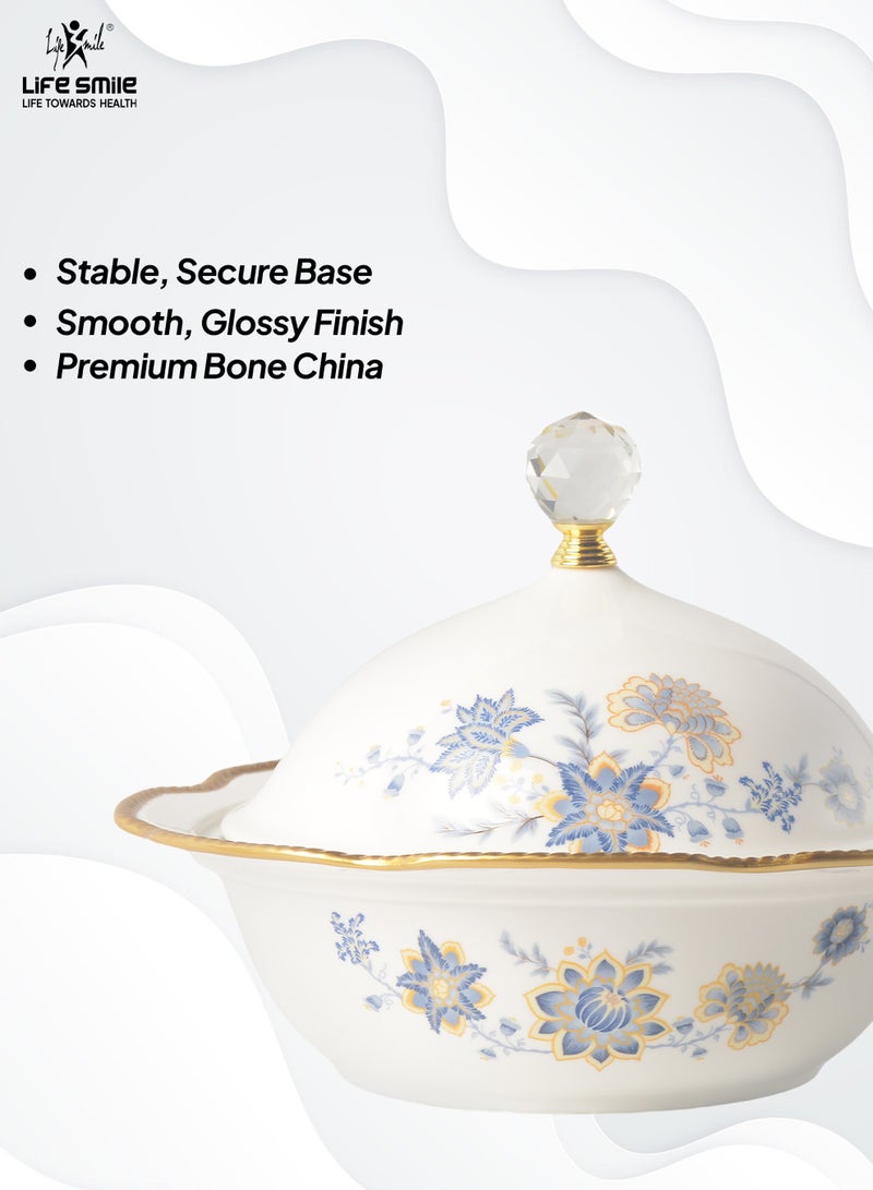 Life Smile LIFE SMILE Candy Bowl with Lid - Covered Sugar Bowl | Serving Dish and Food Storage Container, Perfect for Chocolate Jars, Home, Office, and Gift Use - Image 3