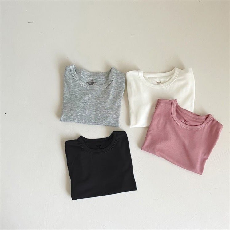 Children'S Summer Thin Modal Short-Sleeved T-Shirt Boys And Girls Summer Solid Color Half-Sleeved T-Shirt Baby'S Summer Trendy Top - Image 4