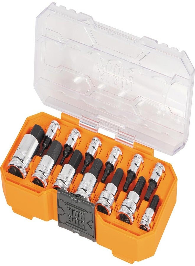 Klein Tools 65213HEXM Knurled Hex Bit Metric Socket Set, 1/4, 3/8 and 1/2-Inch Drives, Premium Cr-V Steel, Metric Sizes 2 mm to 14 mm, MODbox Case, 13-Piece - Image 4