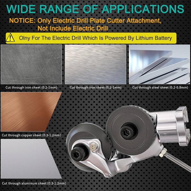 HELLARO Electric Drill Plate Cutter Attachment Metal Nibbler Drill Attachment Metal Cutter Sheet Drill Attachment for Metal Cutting Electric Drill Shears Attachment Cutter Nibbler No Electric Drill - Image 3