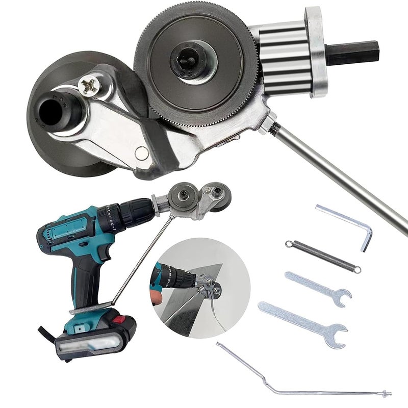 HELLARO Electric Drill Plate Cutter Attachment Metal Nibbler Drill Attachment Metal Cutter Sheet Drill Attachment for Metal Cutting Electric Drill Shears Attachment Cutter Nibbler No Electric Drill - Image 1