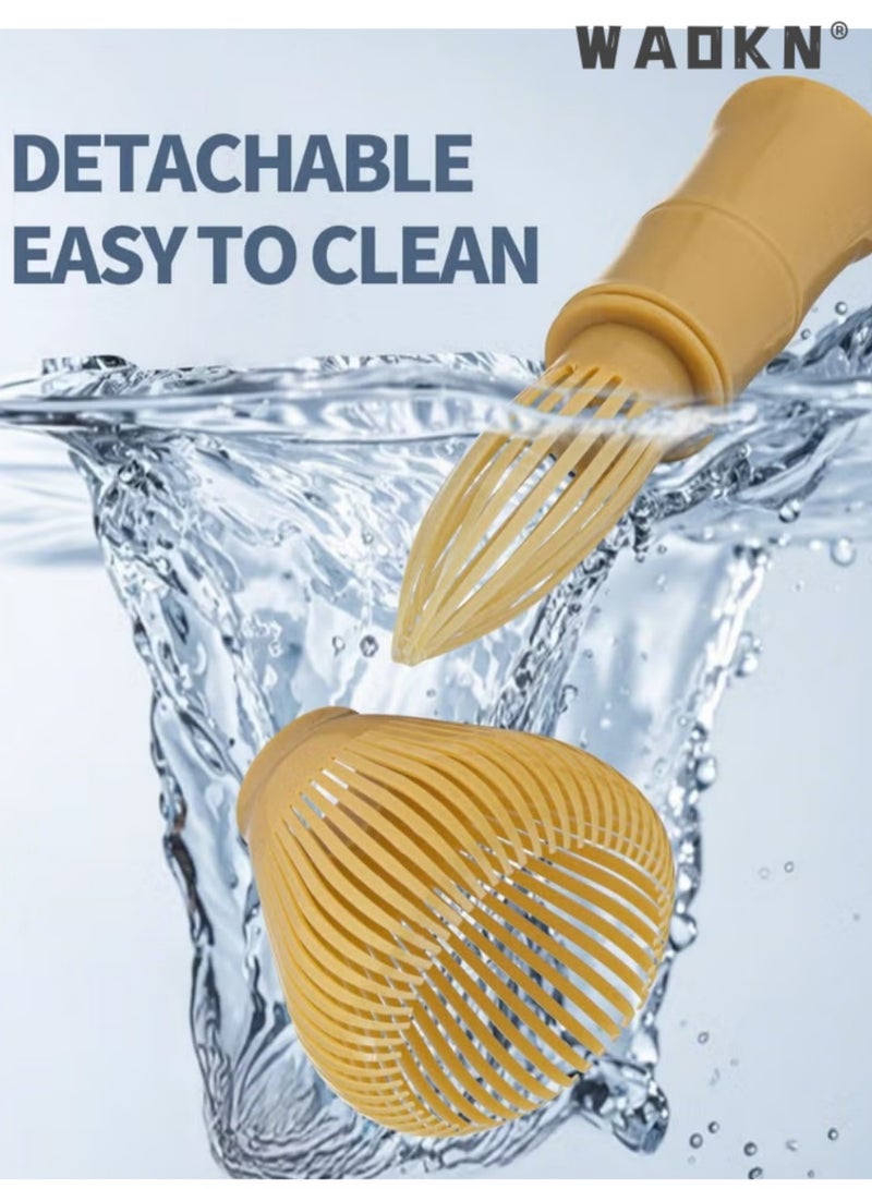 WAOKN 1pc Resin Matcha Whisk Chasen Brush Tools, Japanese Chasen, Tea Brush, Detachable, Easy to Clean, for Matcha Green Tea Powder Reusable Powder Whisk，durable Reusable Powder Whisk, Perfect for Matcha Lovers, Holiday Gift，yellow - Image 4