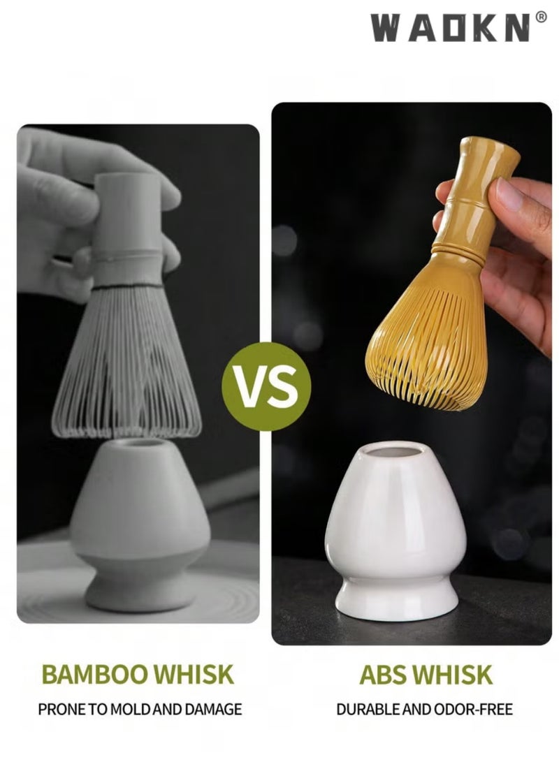 WAOKN 1pc Resin Matcha Whisk Chasen Brush Tools, Japanese Chasen, Tea Brush, Detachable, Easy to Clean, for Matcha Green Tea Powder Reusable Powder Whisk，durable Reusable Powder Whisk, Perfect for Matcha Lovers, Holiday Gift，yellow - Image 5