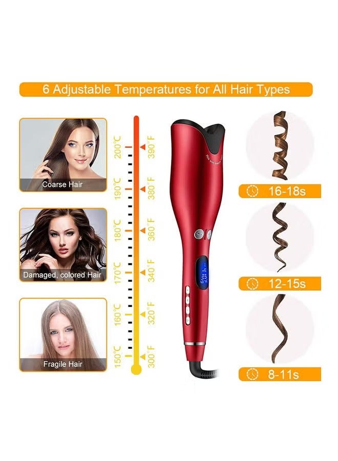 Hair Curler Rotating Ceramic Crimper Red - Image 5