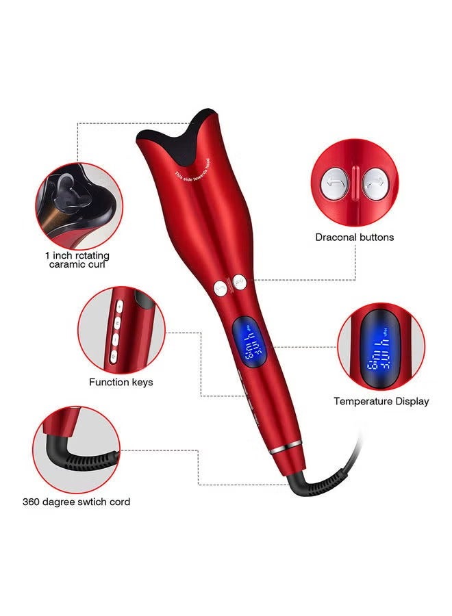 Hair Curler Rotating Ceramic Crimper Red - Image 3