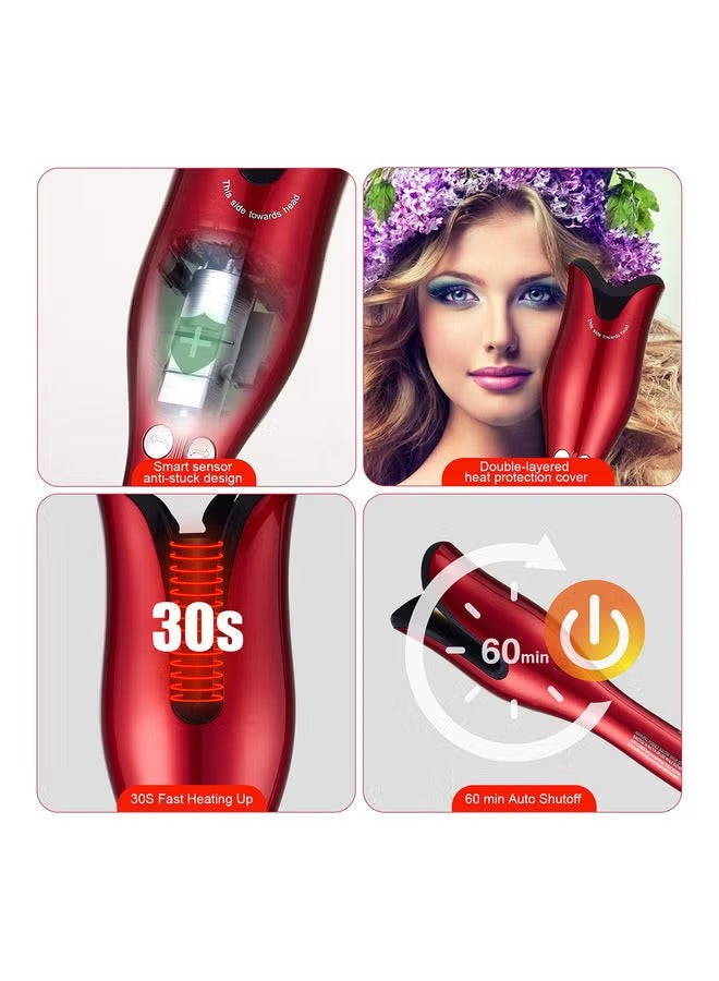 Hair Curler Rotating Ceramic Crimper Red - Image 2