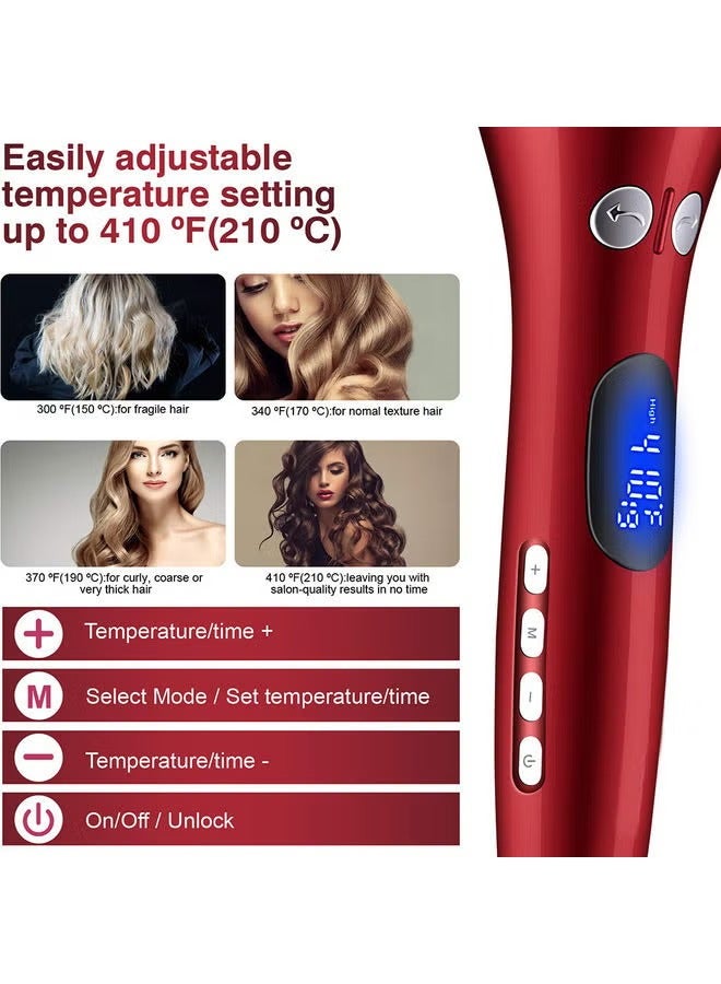 Hair Curler Rotating Ceramic Crimper Red - Image 4